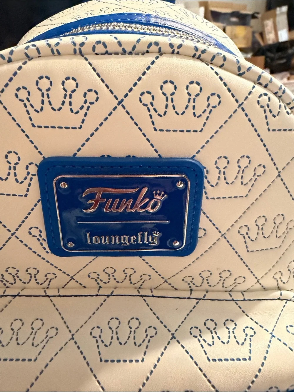 Funko Loungefly Mini Backpack White Blue Crown Logo NWT Funko Collectible Bag